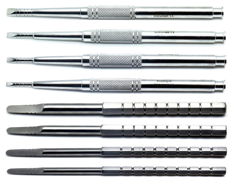 SUPERIOR INSTRUMENTS Dental Chisels 8 Pieces Ridge Standard Implant Bone Splitting Periodontal Extracting Instruments - Image 2